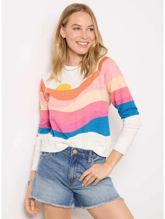 NWT Faherty Soleil Sunwashed Slub Crewneck XS - Picture 2 of 5